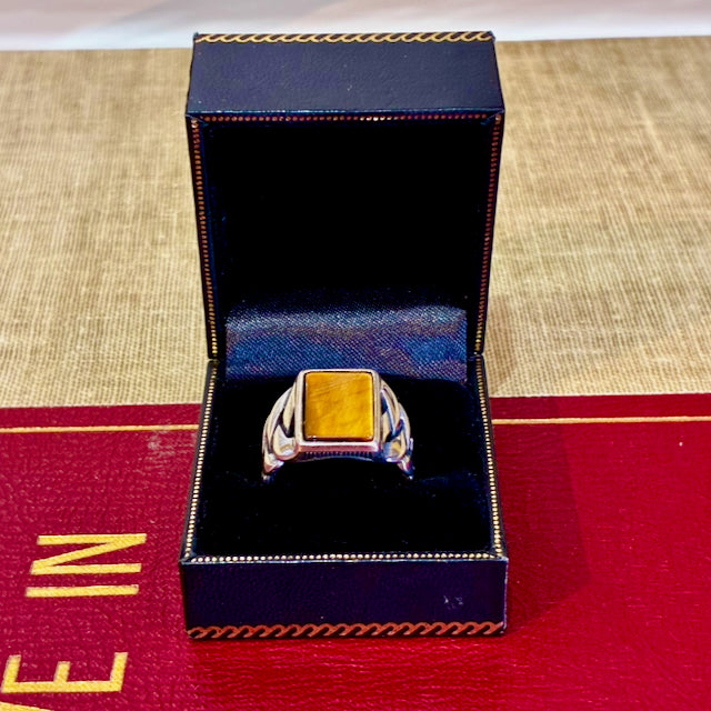 EFFY® Men's Ring Genuine Tiger's Eye .925 Silver Size 10
