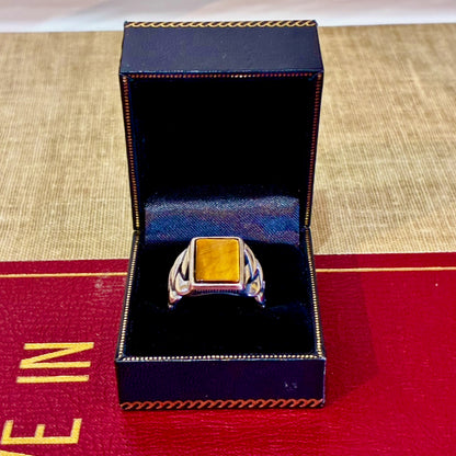 EFFY® Men's Ring Genuine Tiger's Eye .925 Silver Size 10