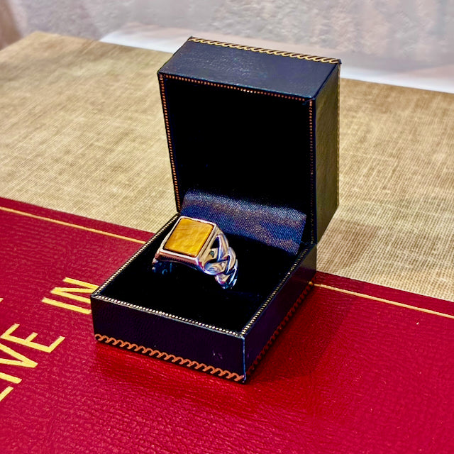 EFFY® Men's Ring Genuine Tiger's Eye .925 Silver Size 10