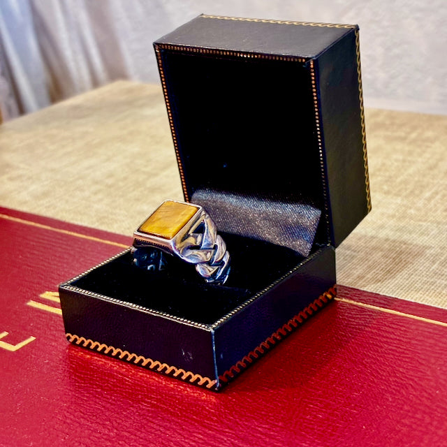 EFFY® Men's Ring Genuine Tiger's Eye .925 Silver Size 10