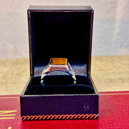 EFFY® Men's Ring Genuine Tiger's Eye .925 Silver Size 10