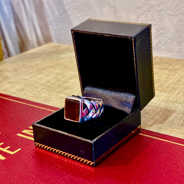 EFFY® Men's Ring Genuine Tiger's Eye .925 Silver Size 10