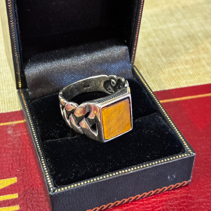 EFFY® Men's Ring Genuine Tiger's Eye .925 Silver Size 10