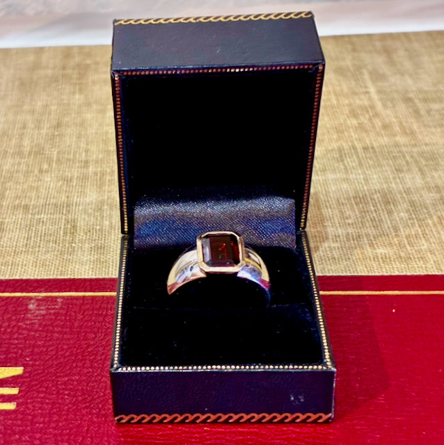 EFFY® Men's Ring Rhodolite Garnet (3-7/8 ct. t.w.) Sterling Silver & 18K Gold Plate