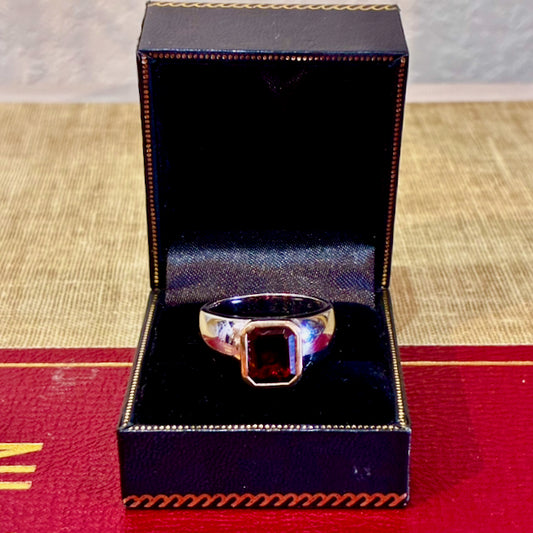 EFFY® Men's Ring Rhodolite Garnet (3-7/8 ct. t.w.) Sterling Silver & 18K Gold Plate