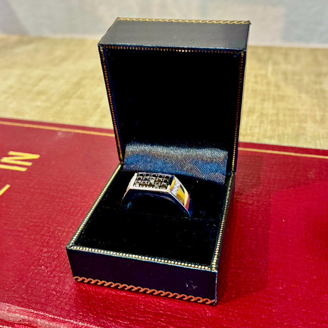 EFFY® Men's Ring 1/2 ct. t.w.  Real Black & White Diamonds  .925 Silver | Size 10