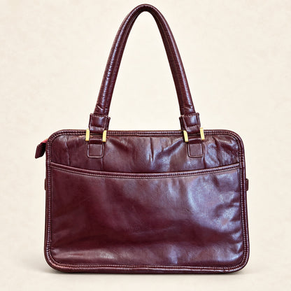 Vintage Mary Ann Rosenfeld Burgundy Leather Shoulder Bag