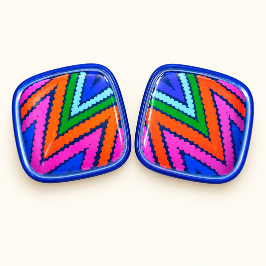 Colorful Geometric Statement Earrings