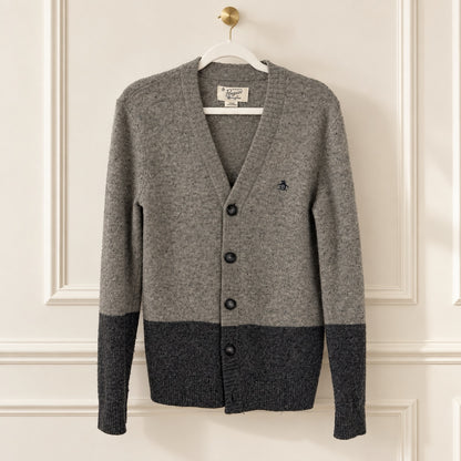 Original Penguin Gray Colorblock Cardigan | Size Small
