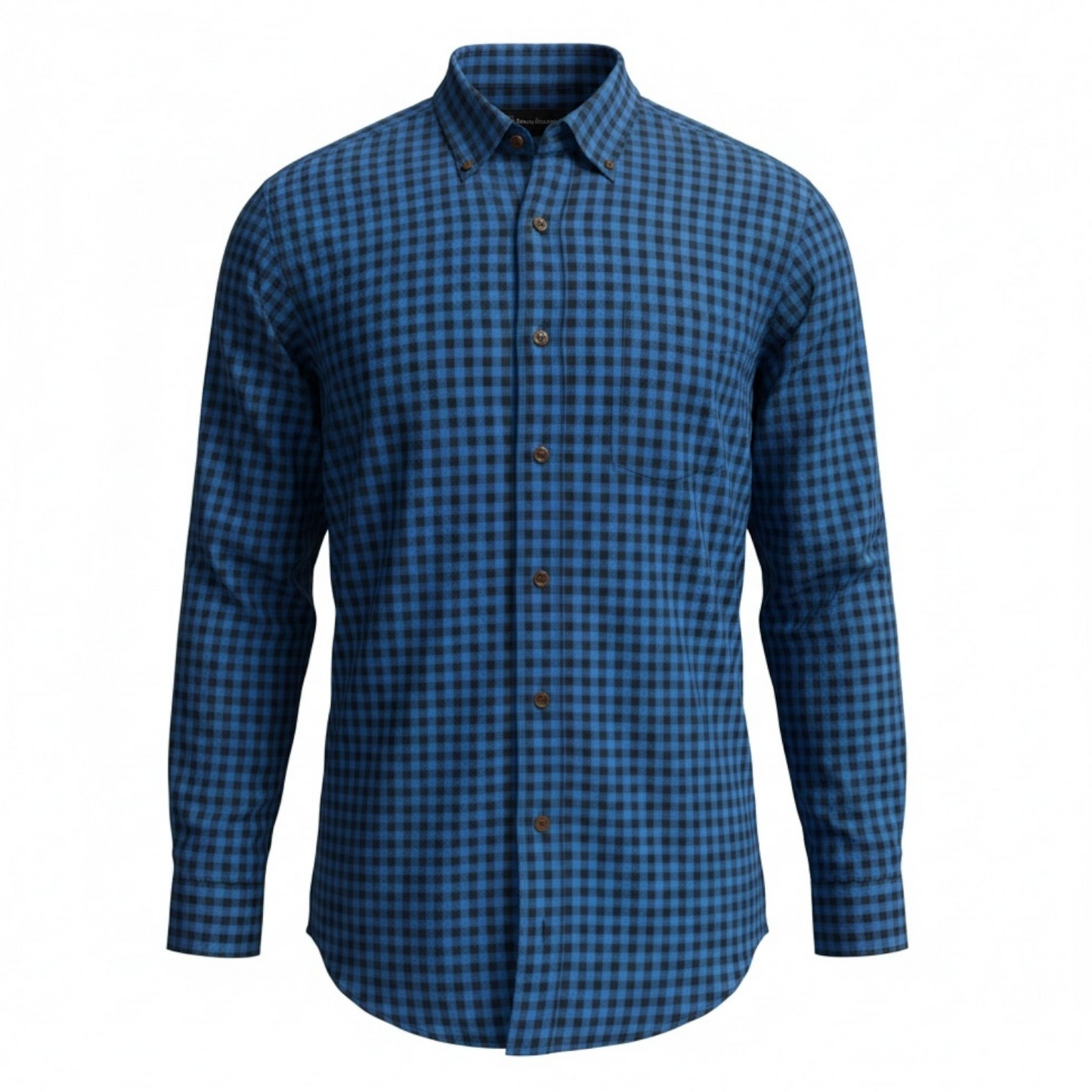 Allen Edmonds Men’s Blue & Black Gingham Button-Down Shirt