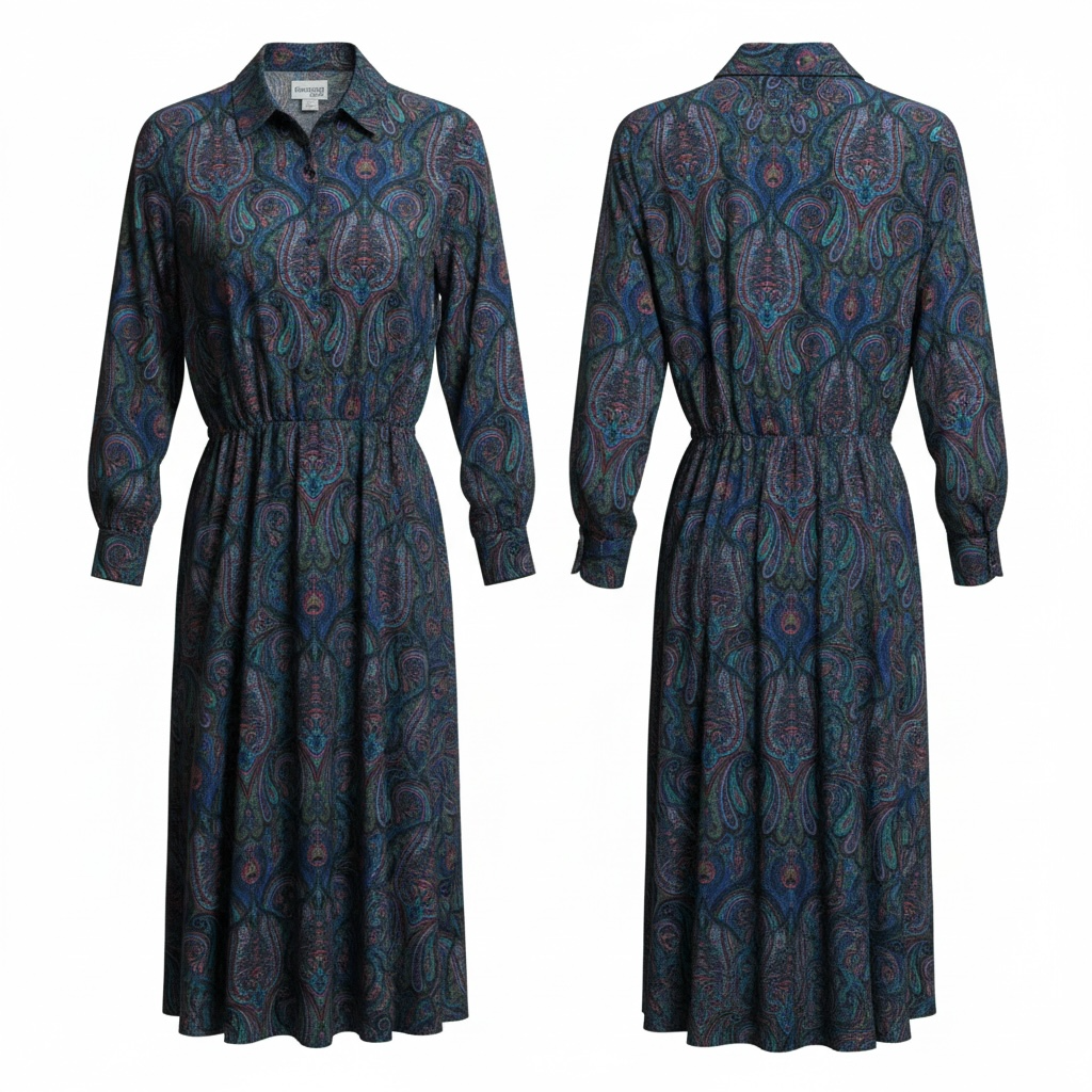 Vintage Bedford Fair Paisley Midi Dress
