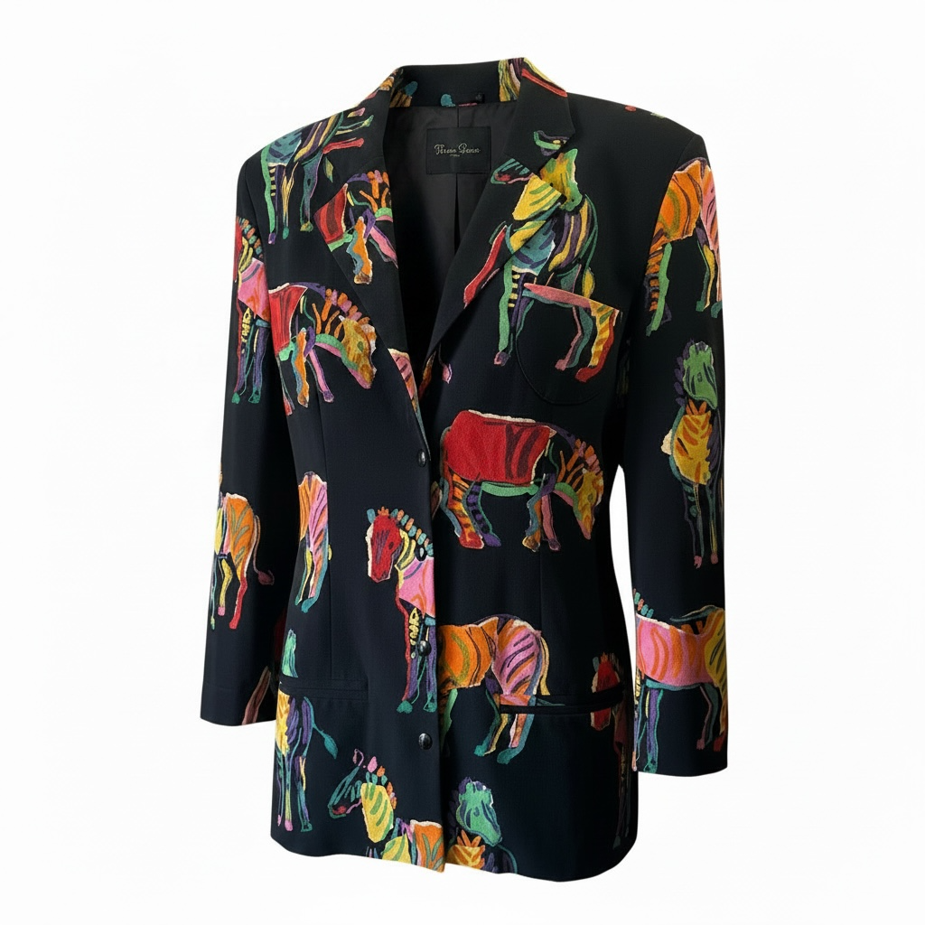 Martine Duvier Paris Vintage Zebra Cotton Blazer