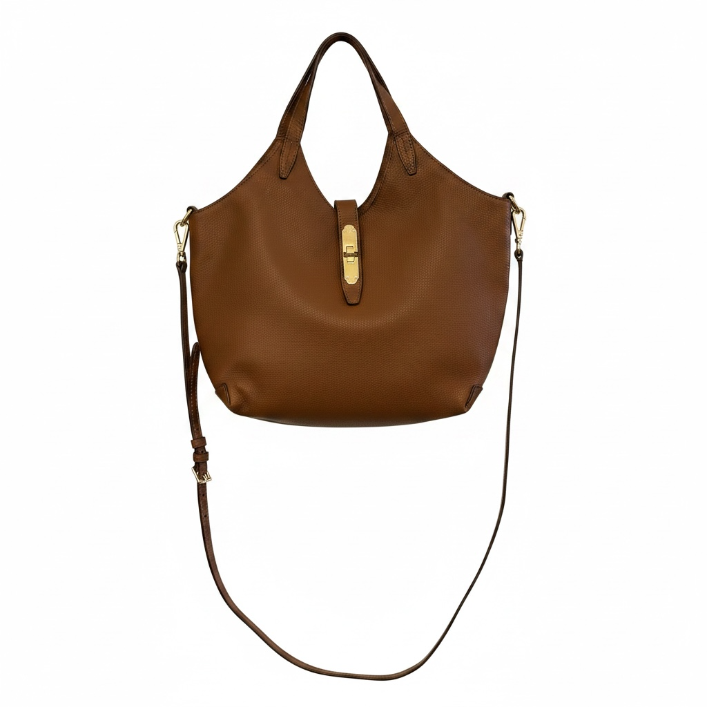Talbots Pebbled Leather Hobo Scoop-Neck Tote