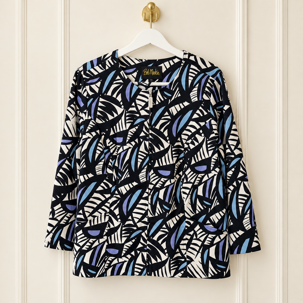 Bob Mackie Wearable Art Abstract Zip-Front Jacket - 1X