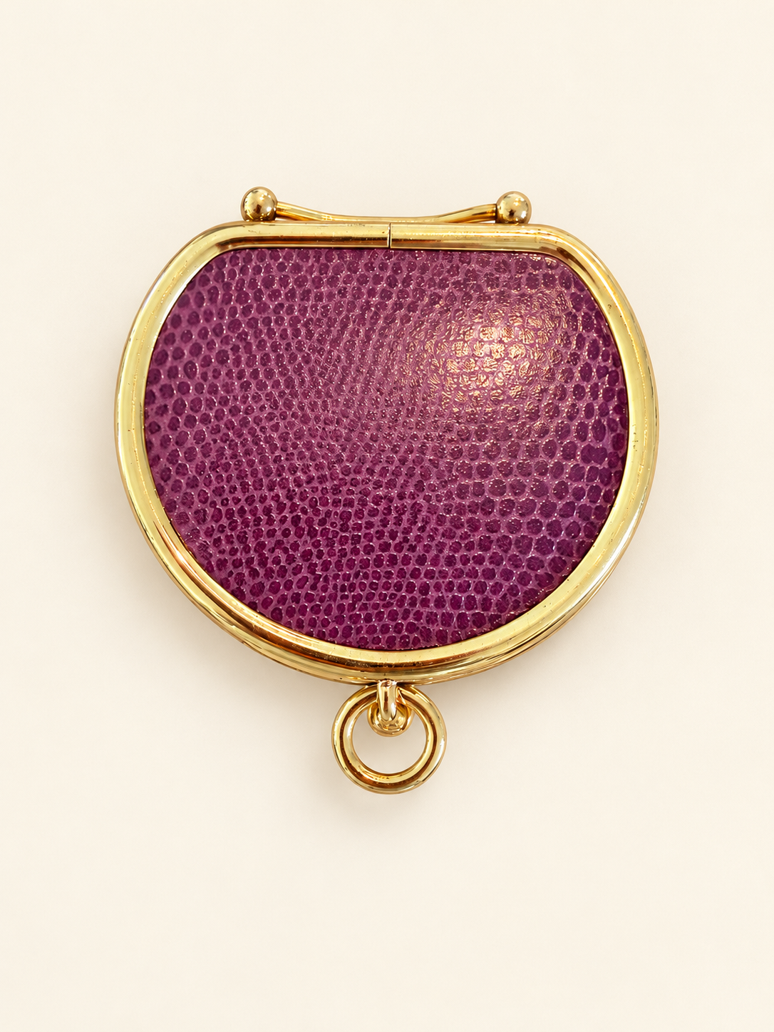 Neiman Marcus Purple Leather Expandable Coin Purse