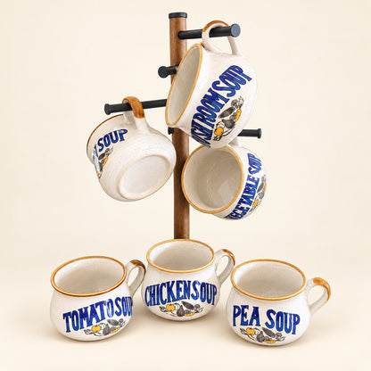 Vintage Festival Ceramic Soup Crocks | Set of 6
