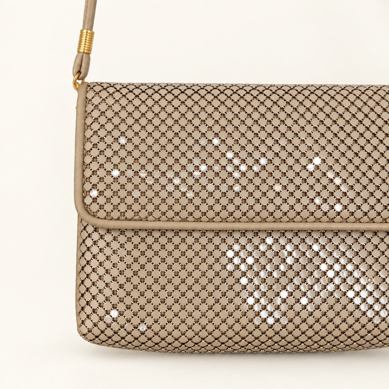 Whiting & Davis Metallic Mesh Envelope Shoulder Bag