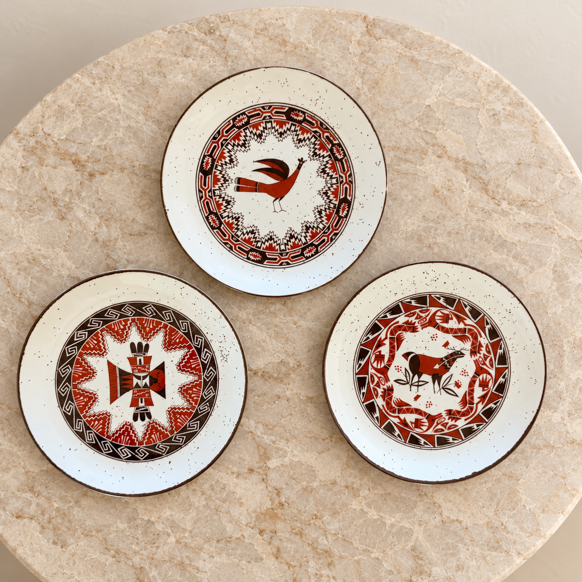 Vintage Southwestern Speckled Plates – Set of 3