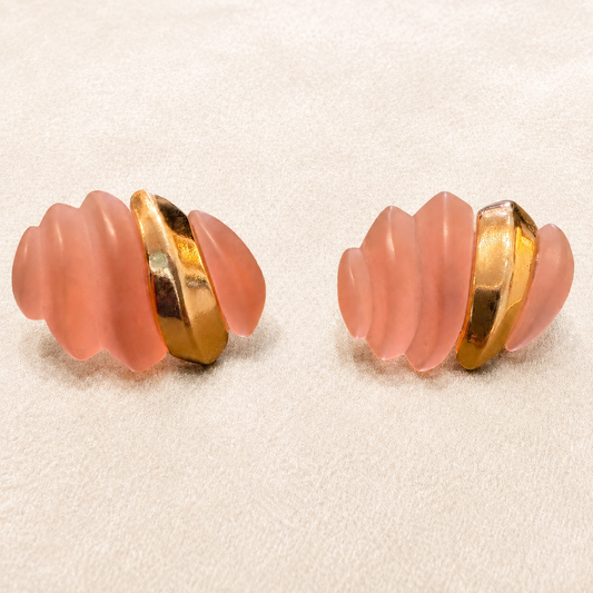 Frosted Pink Vintage Earring