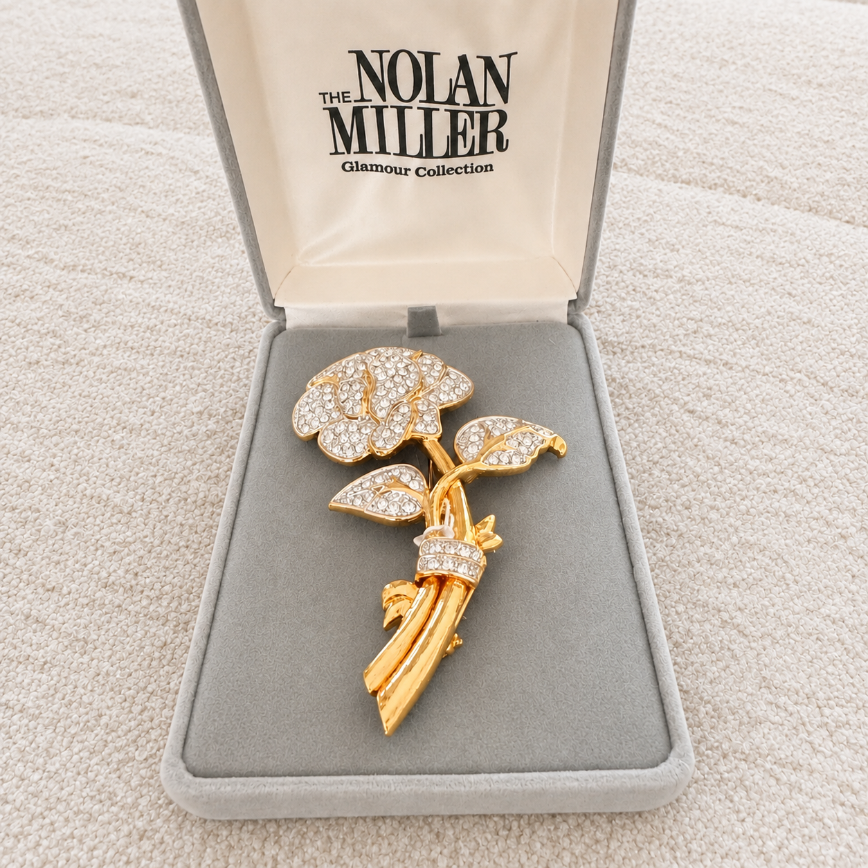 Gold and Crystal Nolan Miller Glamour Collection Brooch