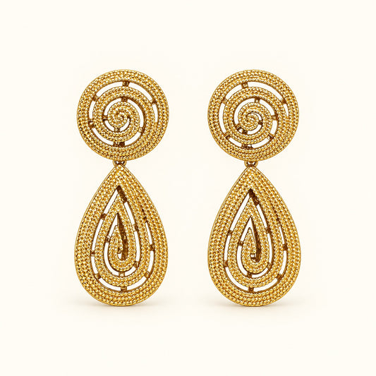 Vintage Gold Teardrop Earrings
