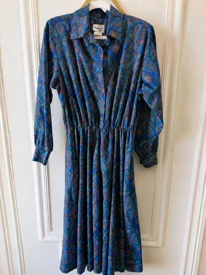 Vintage Bedford Fair Paisley Midi Dress