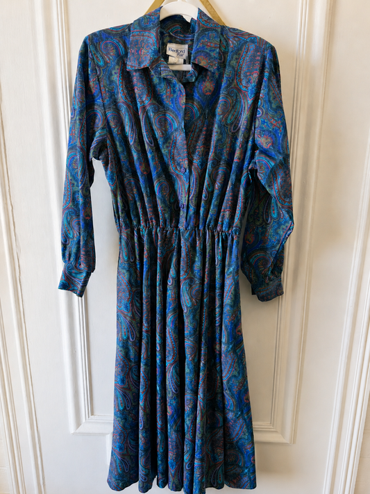 Vintage Bedford Fair Paisley Midi Dress