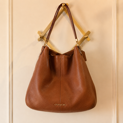 Coach Madison Phoebe Brown Pebbled Leather Shoulder Bag | 2013