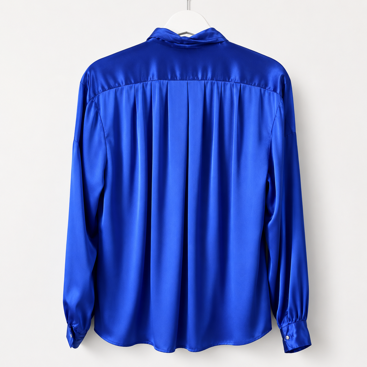 Vintage Oscar de la Renta Cobalt Satin Blouse | Size 10