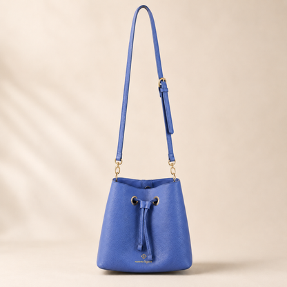 Nanette Lepore Blue Leather Bucket Bag | Gold-Tone Hardware