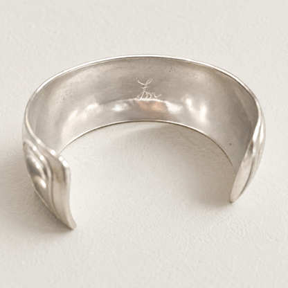 Vintage, Sterling Silver Hand Engraved Cuff