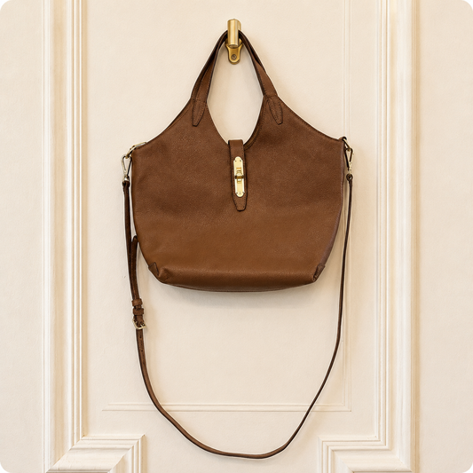 Talbots Pebbled Leather Hobo Scoop-Neck Tote