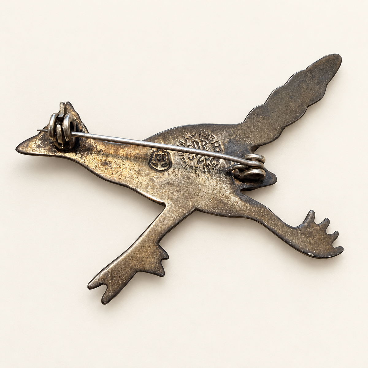 Silver-Tone Roadrunner Brooch